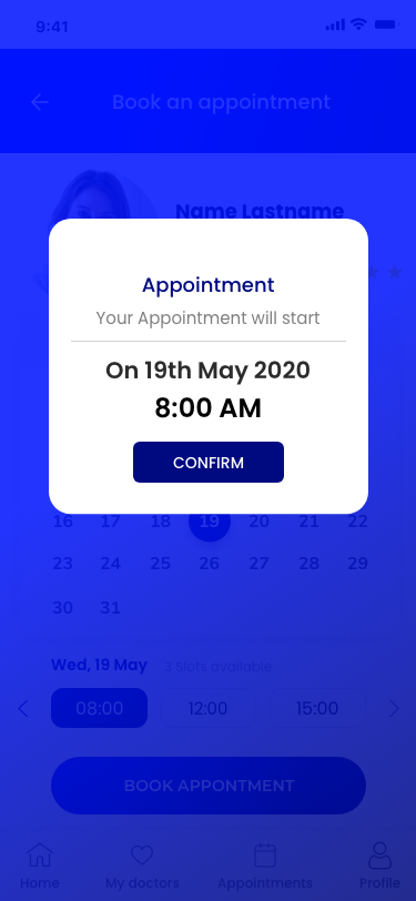 High-fidelity app screen