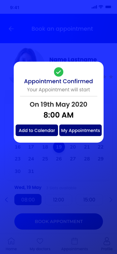 High-fidelity app screen