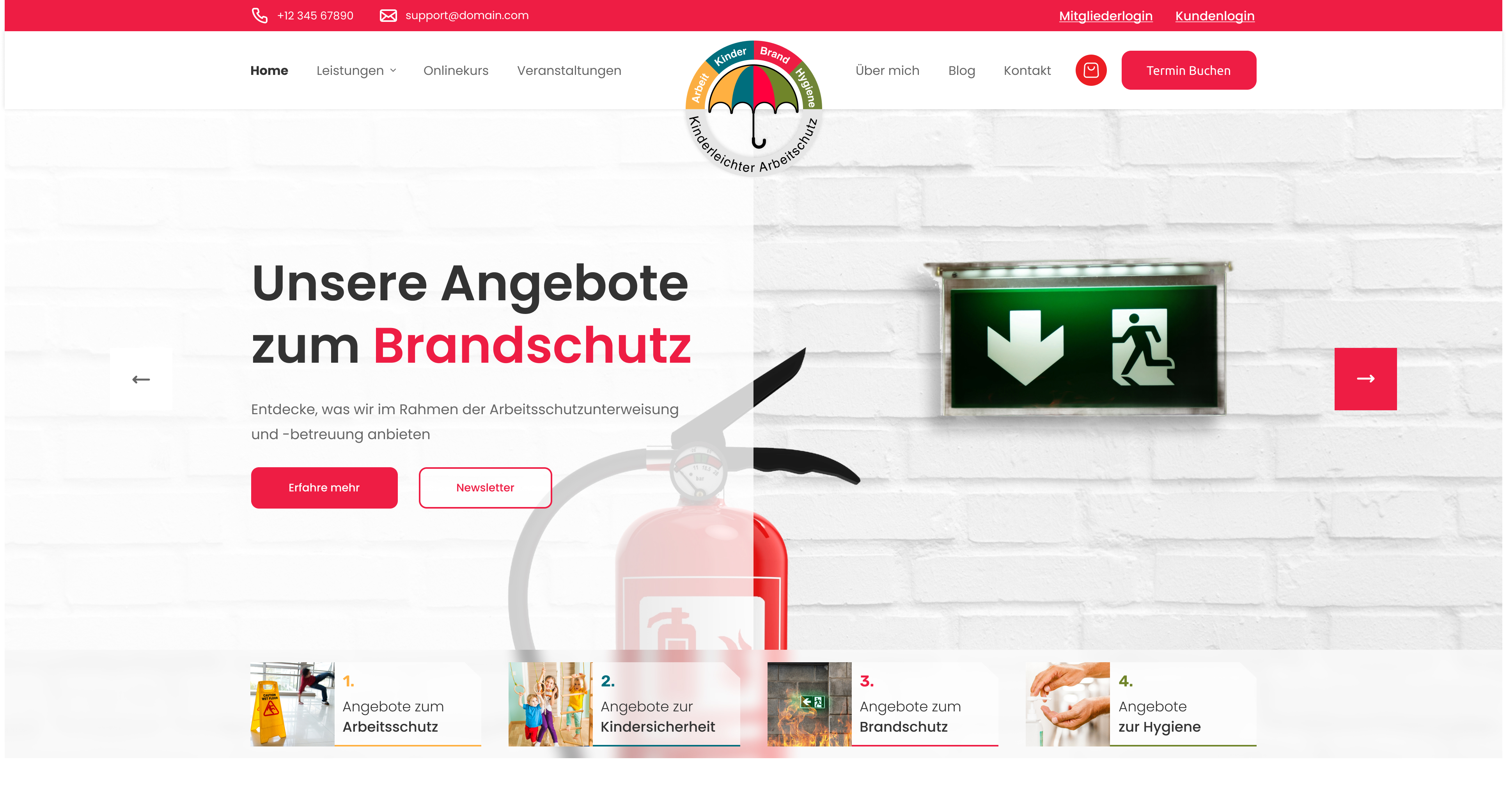 Homepage slider design
