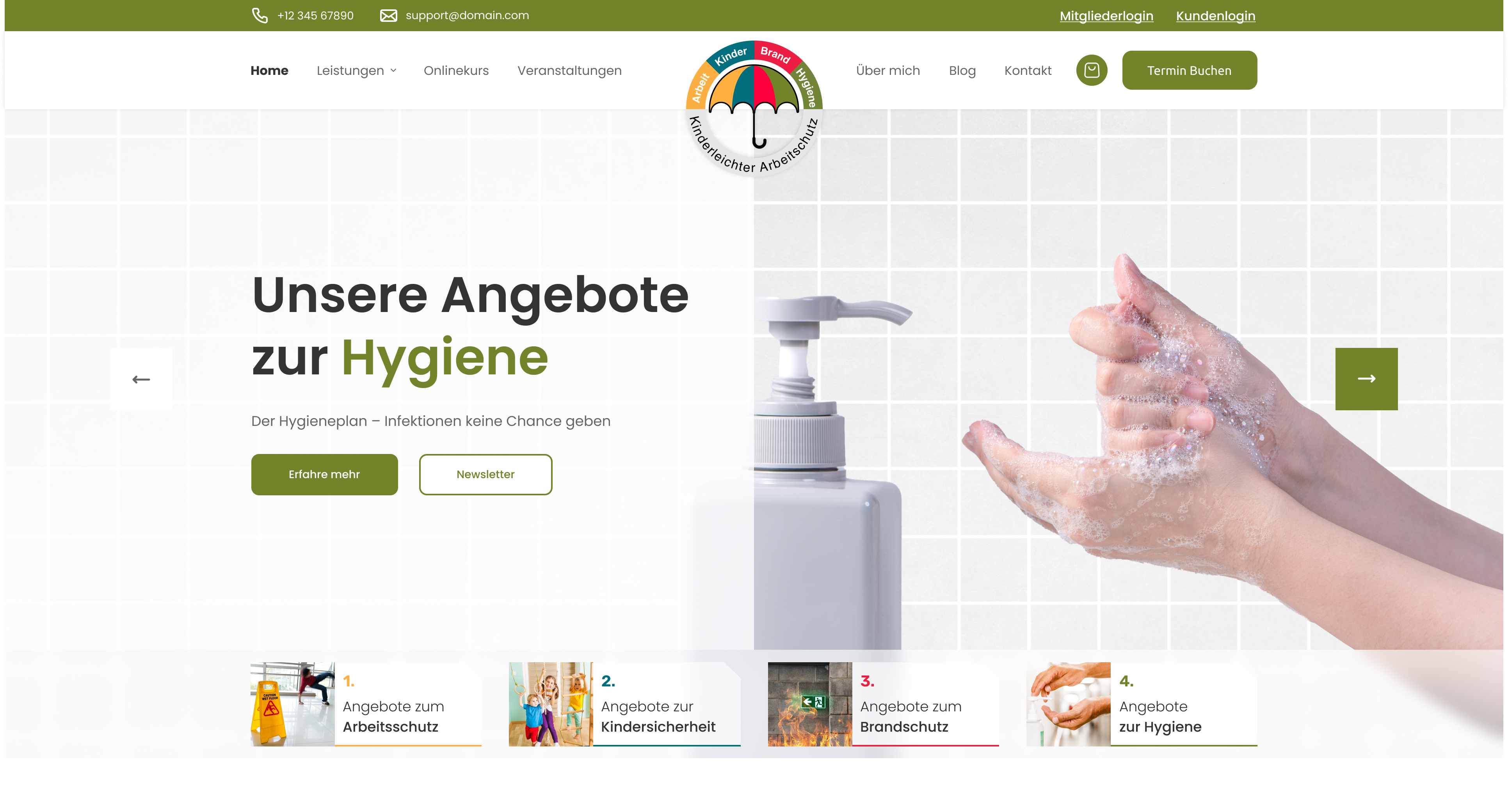 Homepage slider design