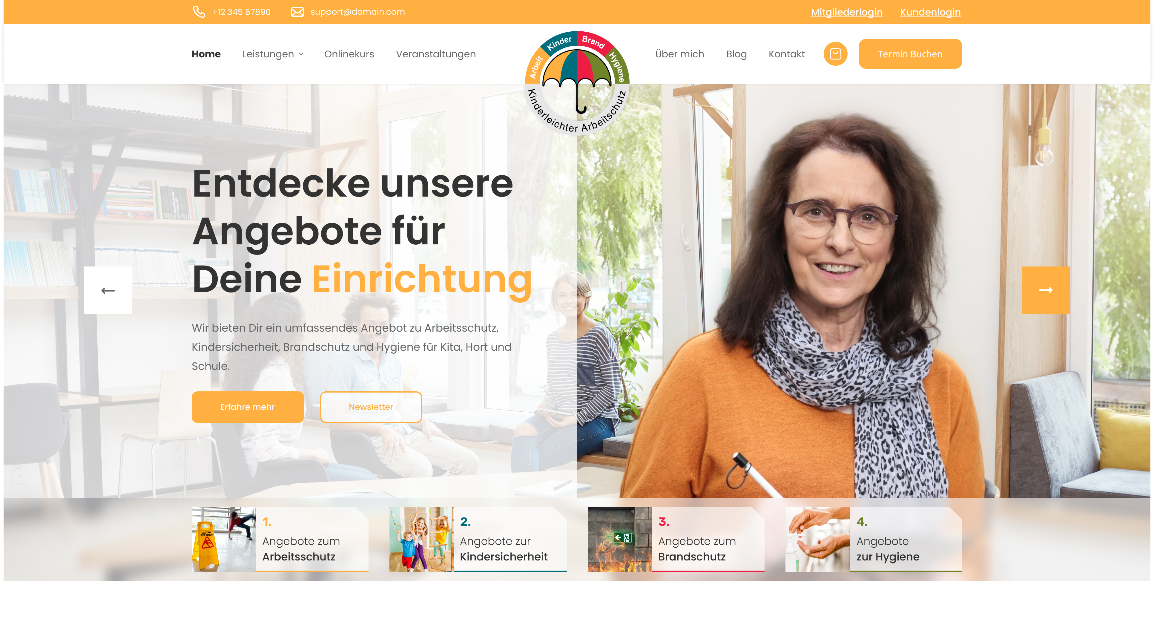 Homepage slider design