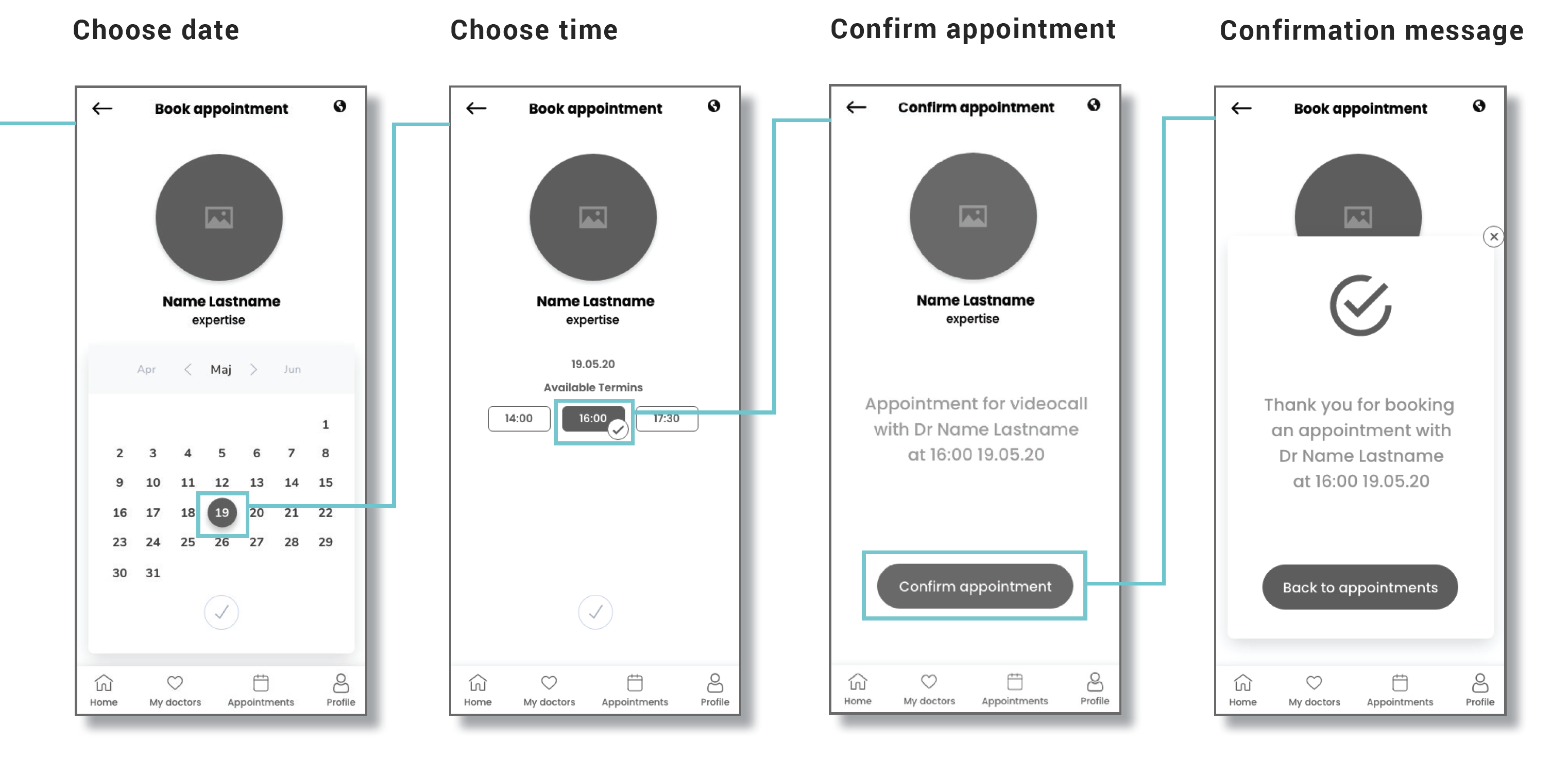 Mid-fidelity prototype flow