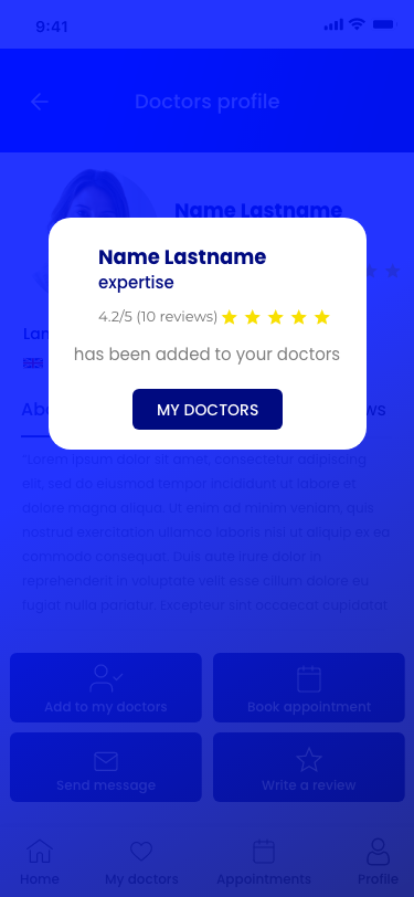 High-fidelity app screen