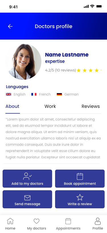 High-fidelity app screen