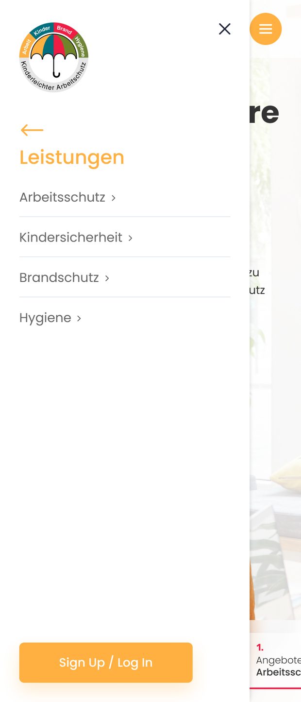 Mobile services menu