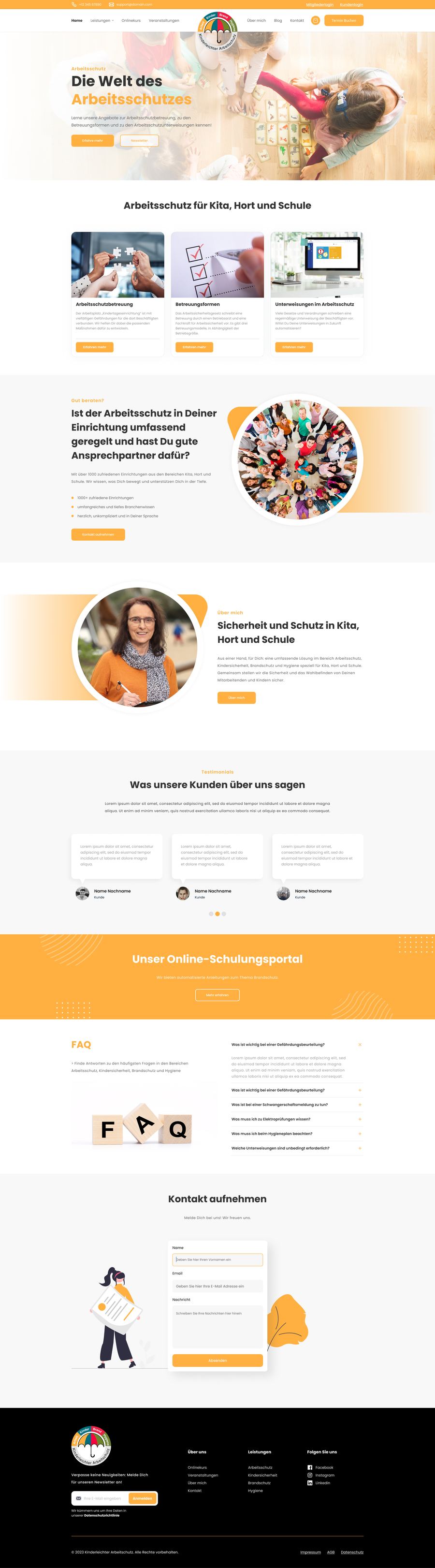 Service overview page