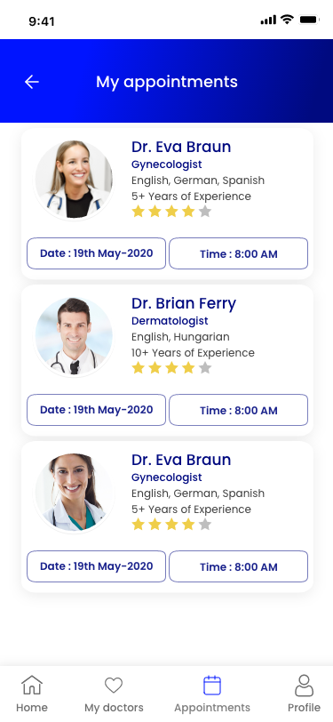 High-fidelity app screen