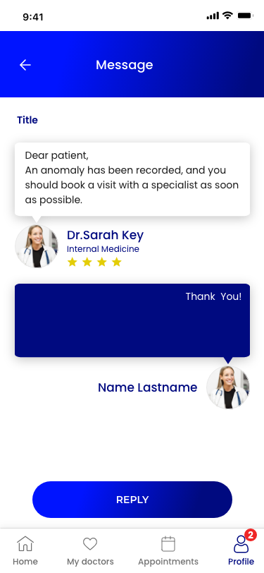 High-fidelity app screen