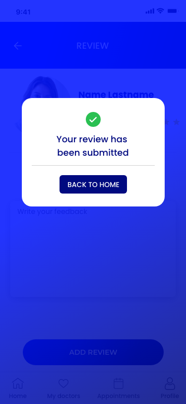 High-fidelity app screen