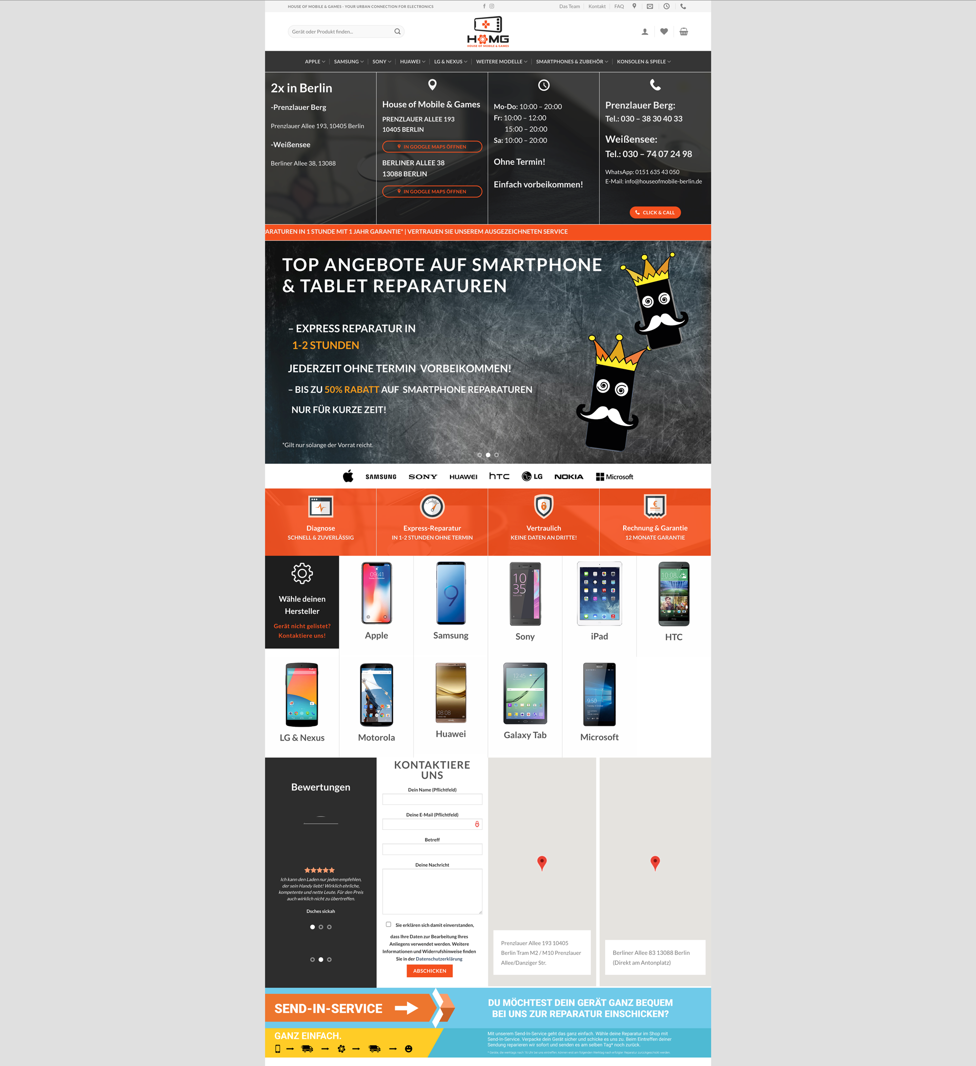 House of Mobile homepage before the redesign