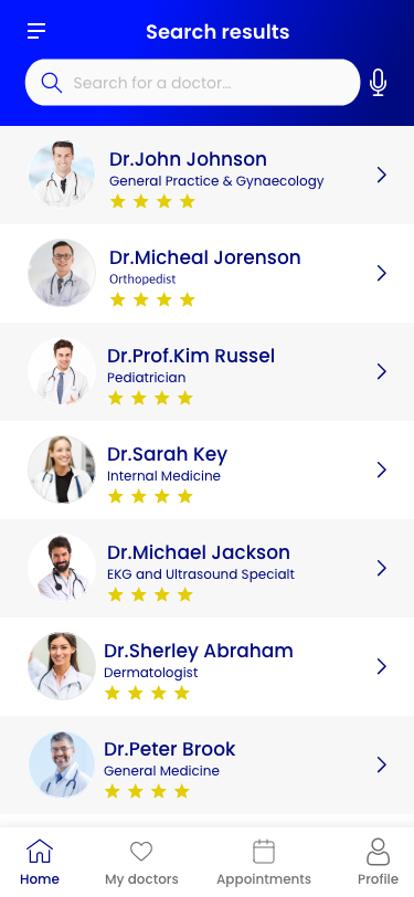 High-fidelity app screen