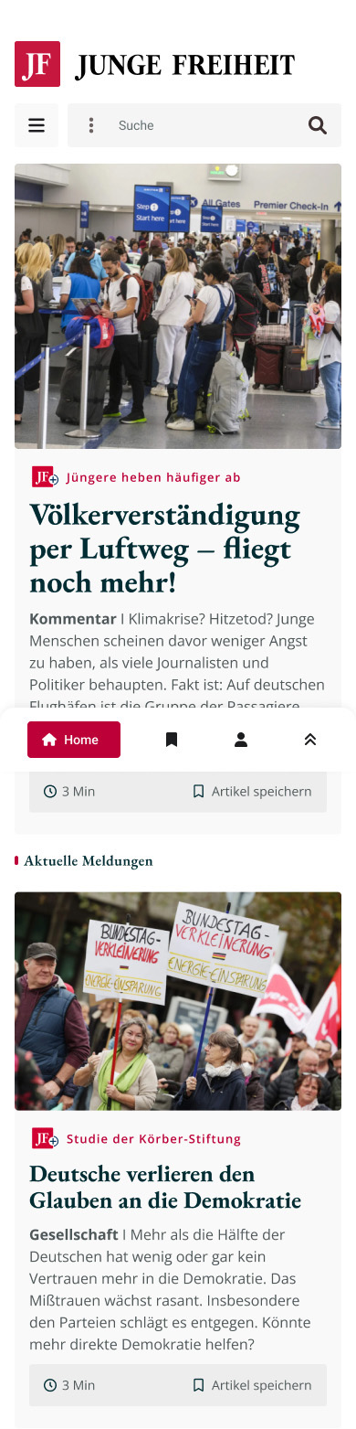 Mobile homepage