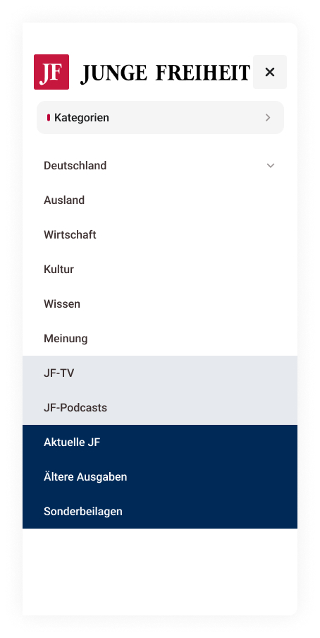 Mobile main navigation