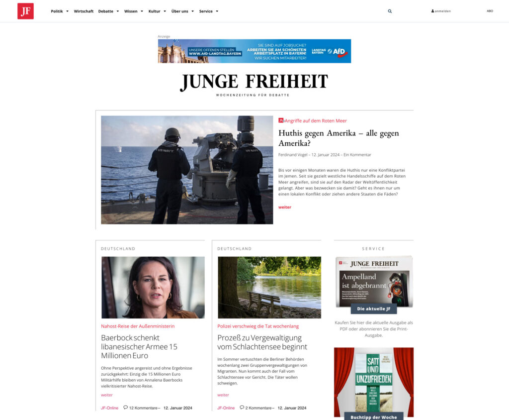 Junge Freiheit old website preview